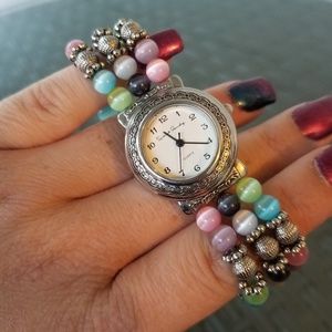 French Laundry Beaded Quartz Watch Multicolored